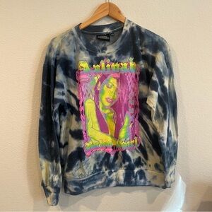 Aaliyah baby girl blue and white neon colors sweatshirt size small